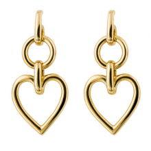 Open Heart Drop Earrings With Yellow Gold Plating